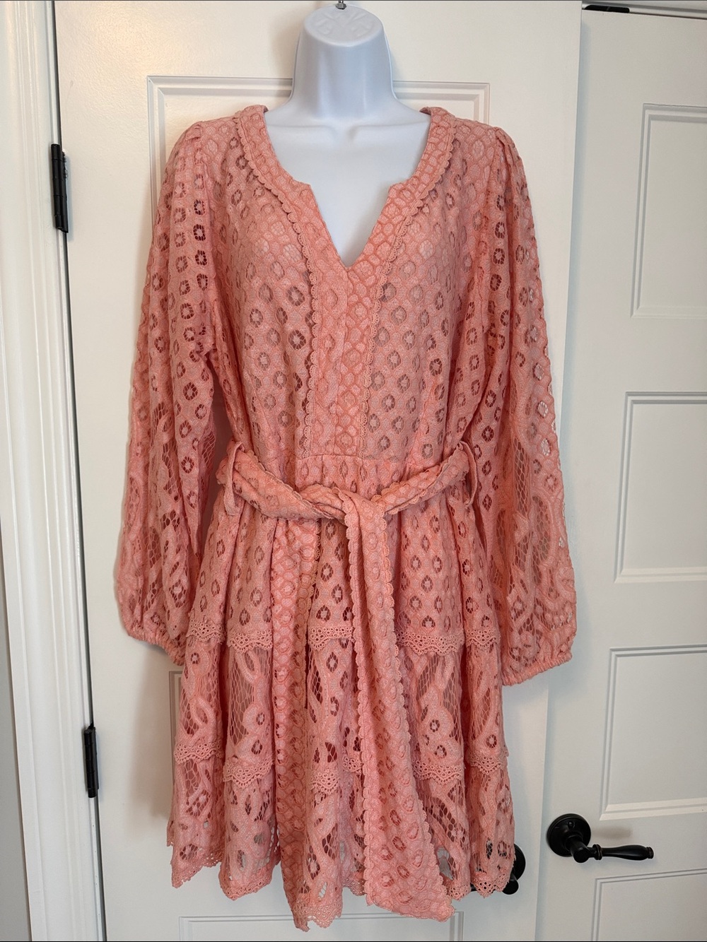 Roller Rabbit Pink Crochet Lace Mini Dress